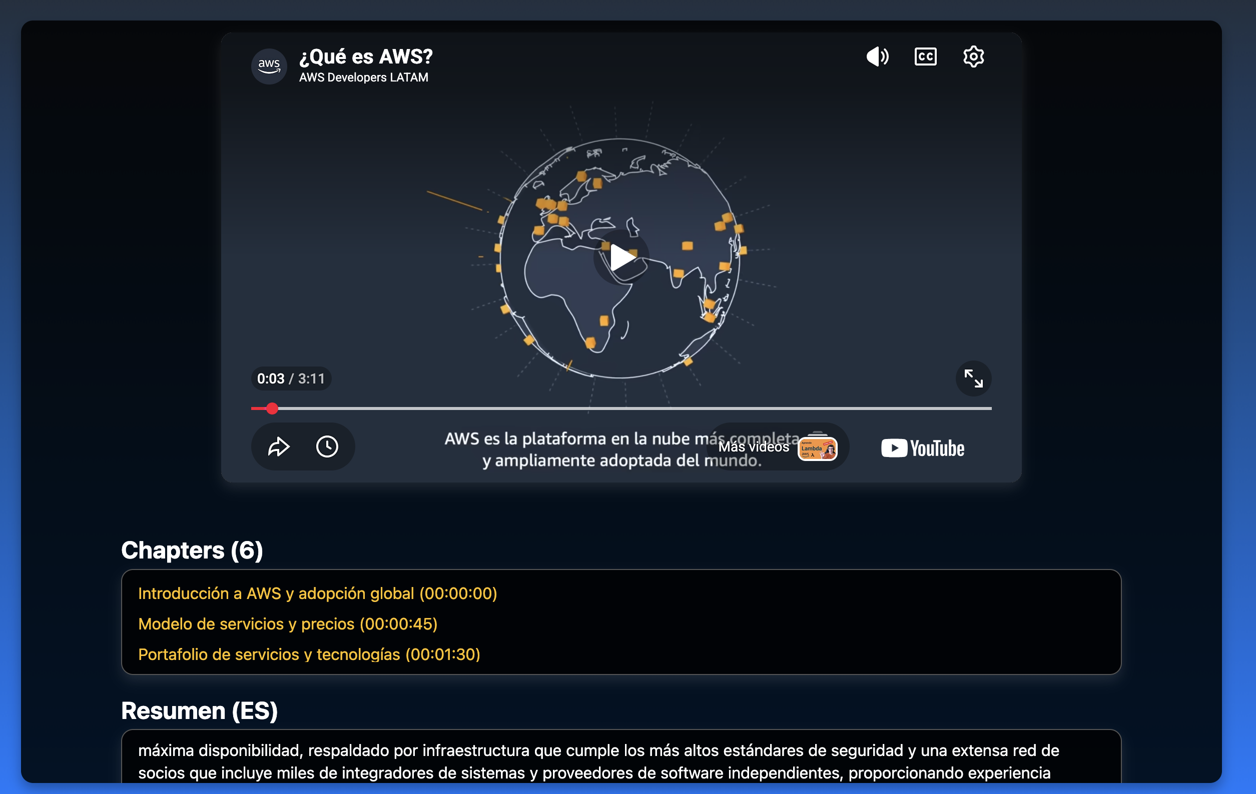 Resultados y capítulos